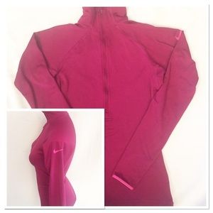 Nike Pro XS Pink Magenta Jacket Thumbholes